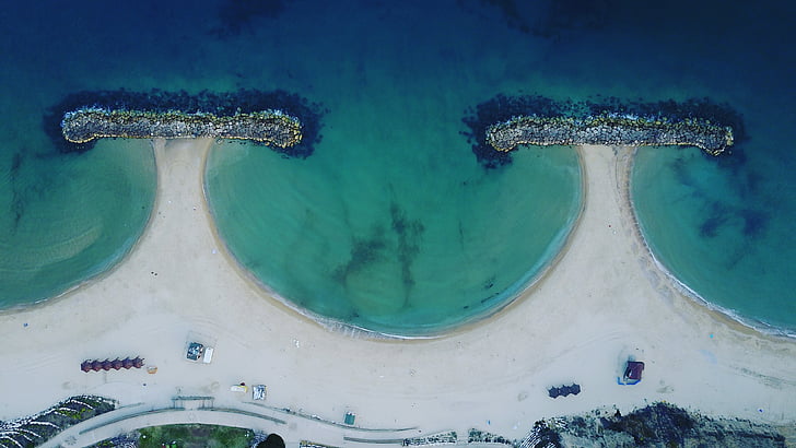 israel, sea, drone, dji, water, coast, landscape