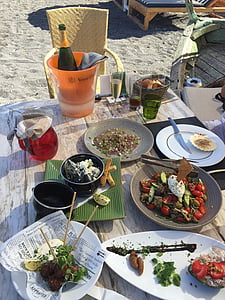 gresk mat, Hellas, Middelhavet, måltid, sunn, grillet, salat