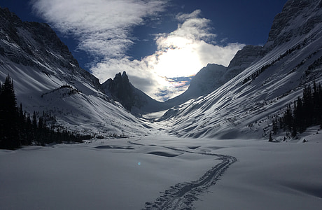 Kanada, doğa, açık havada, dağ, kar, bakış, Kış