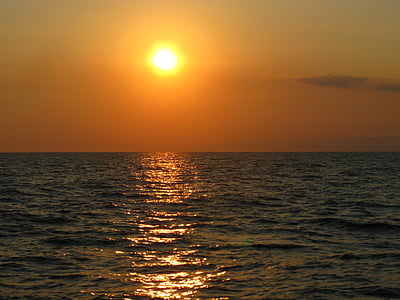 ทะเล, พระอาทิตย์ตก, ภูมิทัศน์, ธรรมชาติ, พระอาทิตย์ตกในทะเล, ฤดูร้อน, ในทะเล