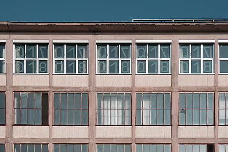 foto, marrom, quadro, edifício, janela, arquitetura, exterior do prédio