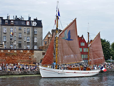 hajó, szállítás, Gdańsk, a hajó, Yacht, vitorlás, a vitorla