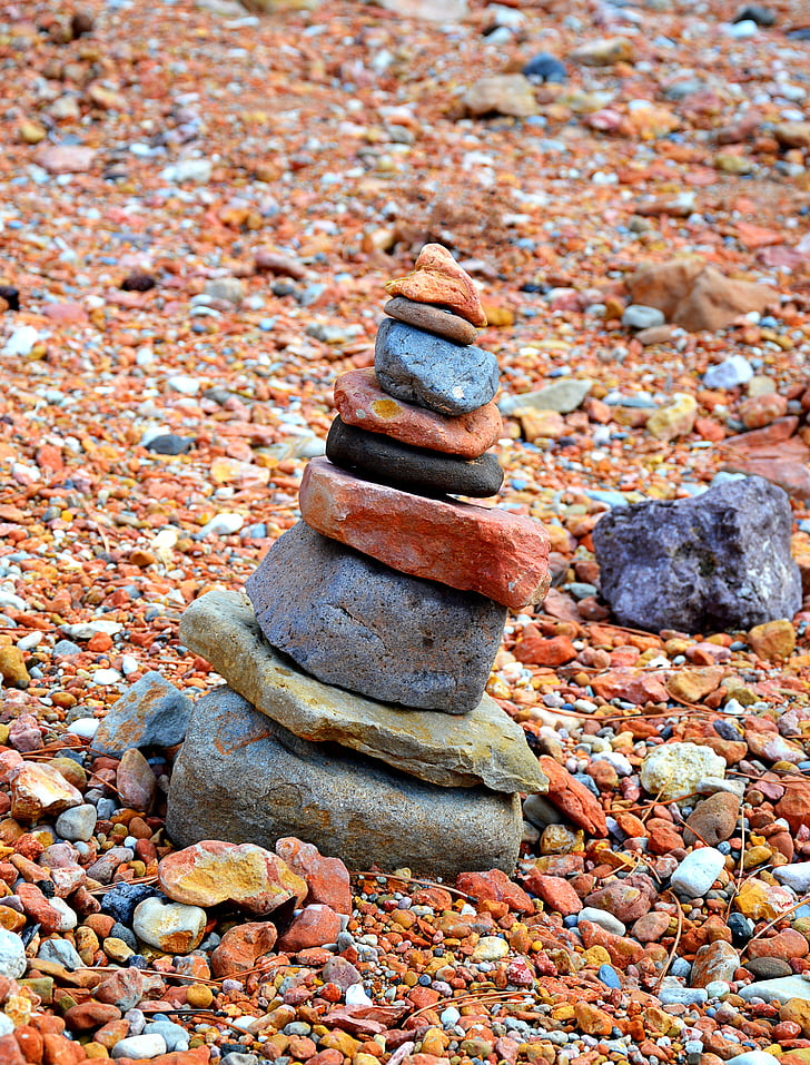 stones, reddish, nature