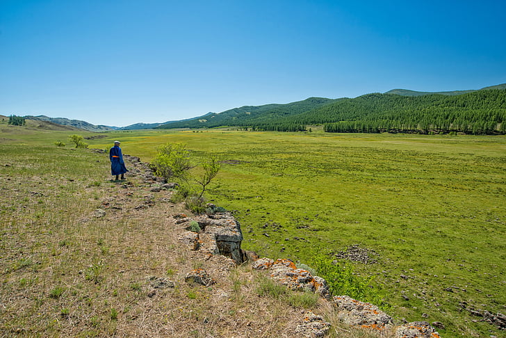 Landschaft, Bogart-Dorf, Mongolei, Natur, Wandern, Berg, im freien