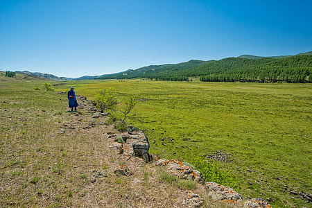 Príroda, Bogart village, Mongolsko, Príroda, Pešia turistika, Mountain, vonku