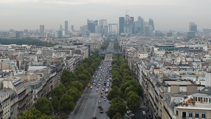 Paris, pilsēta, aizsardzības, iela, Francija, pilsētas ainava
