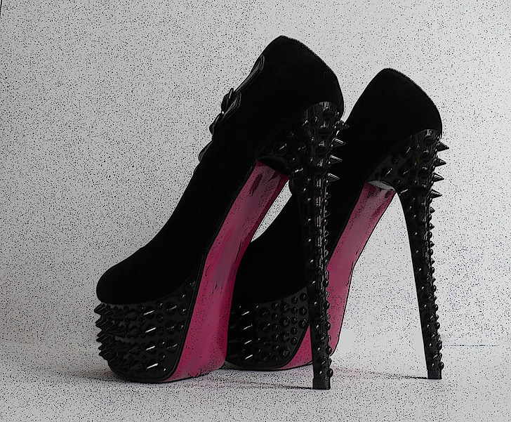 piecing kingad, stilettos, mood, must, värvi, nahast, erootiline