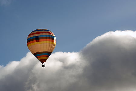 kuuma õhu baloon, taevas, pilved, õhu, kuum, transport, Baloon