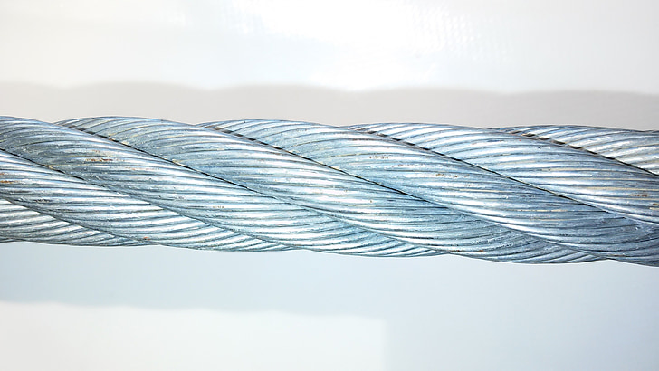wire rope, steel cable, wire, rope, helix, metal, steel