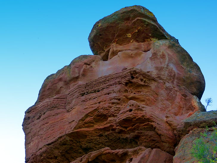 roccia rossa, arenaria, erosione, forme, trama, figurativo erosione
