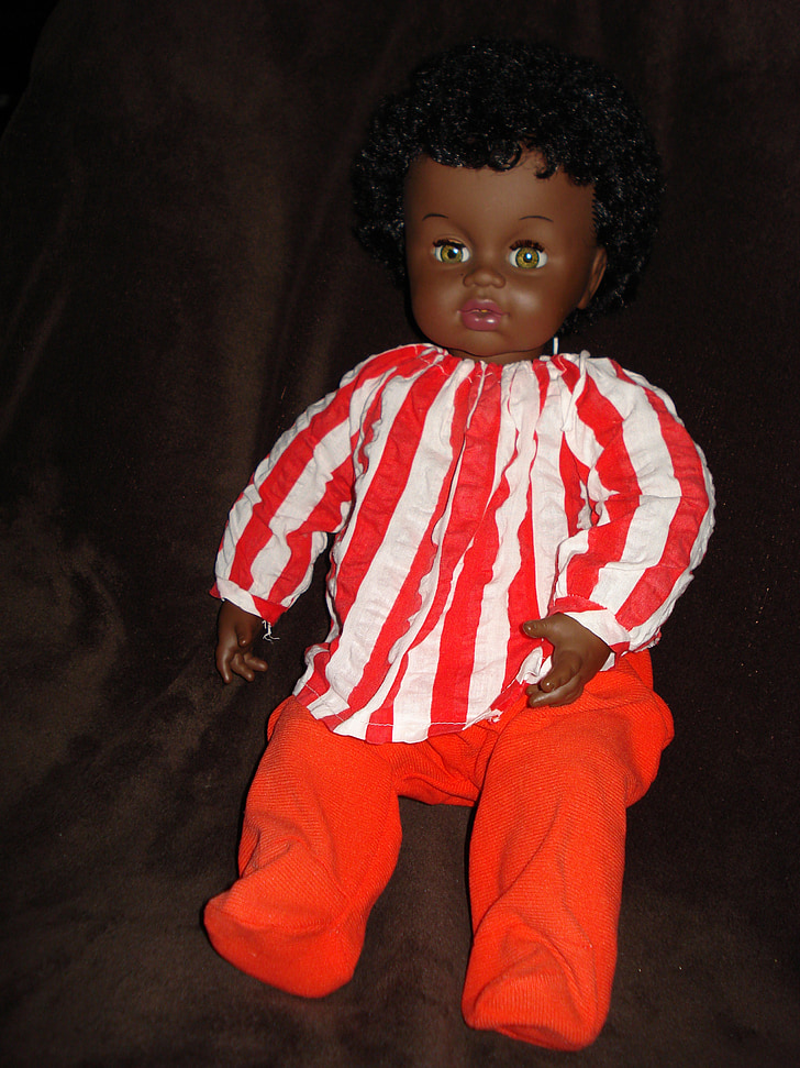 doll, color, brown, black, child, toy