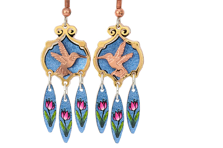 Hummingbird, perhiasan, anting-anting, mode, dekorasi, permata, mengkilap