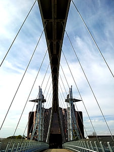 architecture, bridge, cables, infrastructure, ship, suspension, bridge - Man Made Structure
