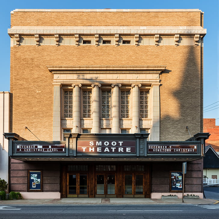 parkersburg, west virginia, smoot theatre, theater, structure, building, marquee