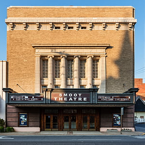 Parkersburg, West virginia, smoot teātris, teātris, struktūra, ēka, slīdošā teksta
