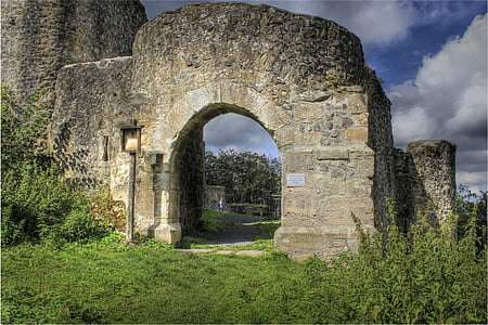 Château, entrée, forteresse, Moyen-Age, paysage, Château de seigle, hesse du Nord