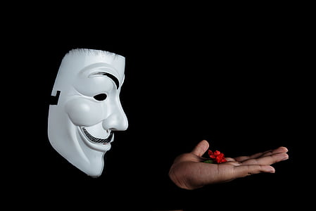 anonymous, studio, figure photography, facial mask