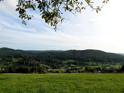 Odenwald, paisagem, colina, plano de fundo, céu, gentil, verde