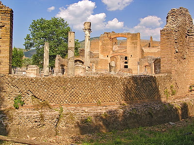 Το Villa adriana, Βίλα του Αδριανού, Τίβολι, Ιταλία, Ευρώπη, αρχαιότητα, καταστροφή
