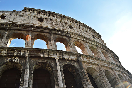 Roma, Coliseu, arquitetura, edifício, történetelm, céu, luzes