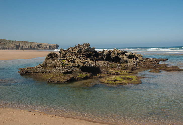 portugal, ocean, rocks, beach, erosion, tide