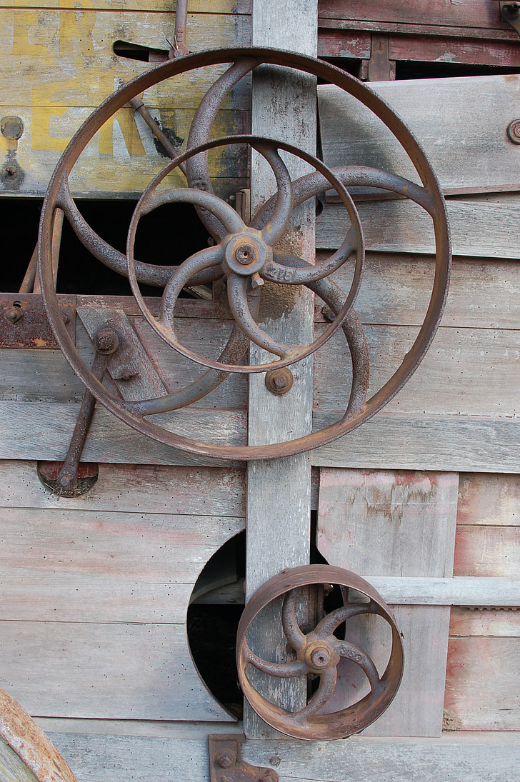 wagon, roue, antique, Vintage, Gear, COG, bois - matériau