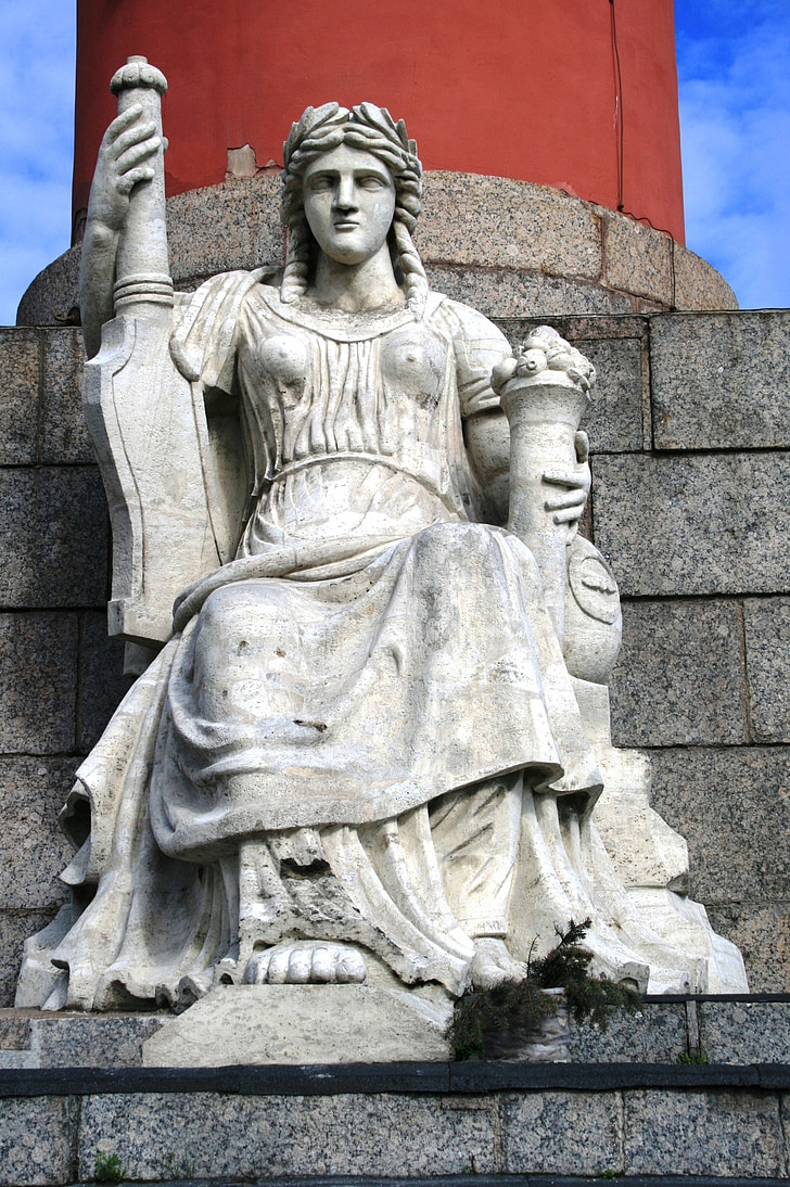 kolonne, rød, rostralt, søjler, sejr, Naval, statue