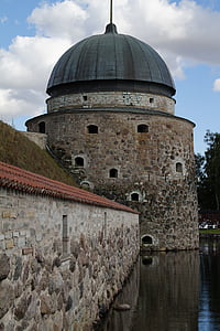 Vadstena, Castelo, Suécia, Torre do castelo, fosso, Vättern