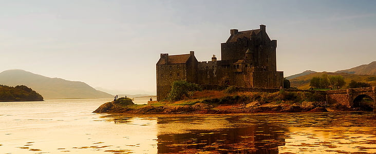 Eilean donan, Castle, benteng, Landmark, bersejarah, atraksi, Pariwisata