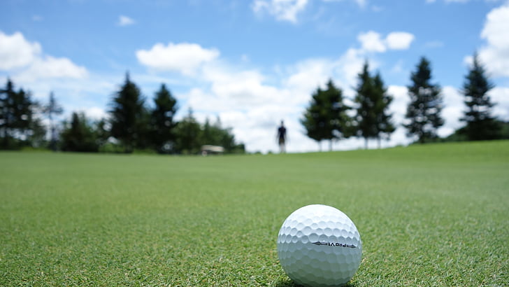 Golf, kamuolys, žalia, golfo aikštynas, Sportas, pirmame plane daugiausia dėmesio, žolės