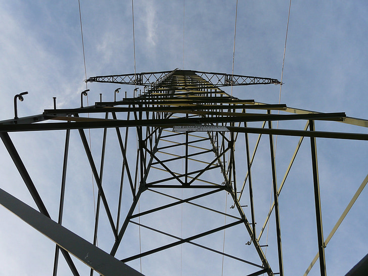 pylon, current, electricity, iron, tower, building, metal