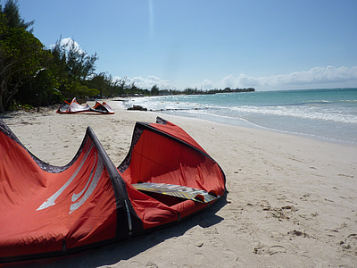 牙买加, 放风筝, 海滩, 海, 假期, 自然, 沙子