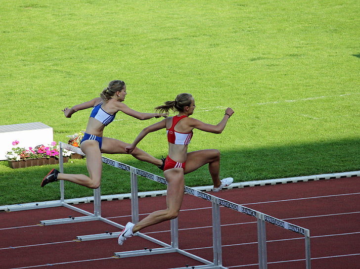 athletics, women, hurdles, sport