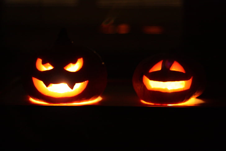 Jack o фонарь, Хэллоуин, Тыква, Фонарь, праздник, оранжевый, Осень