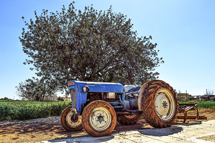 tractor, vechi, ferma, agricultura, rurale, Vintage, rustic