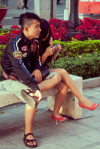 par, elsker, Saigon, Vietnam, Ho chi minh city, City, vietnamesisk