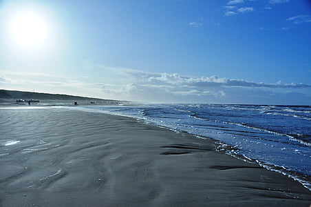 Dánsko, světlo, léto, slunce, pláž, Hell, modrá obloha
