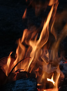 oheň, plamen, dřevo, hranice