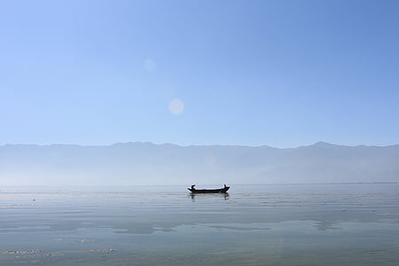 Lago Lugu, il paesaggio, barca, canoa, Lago