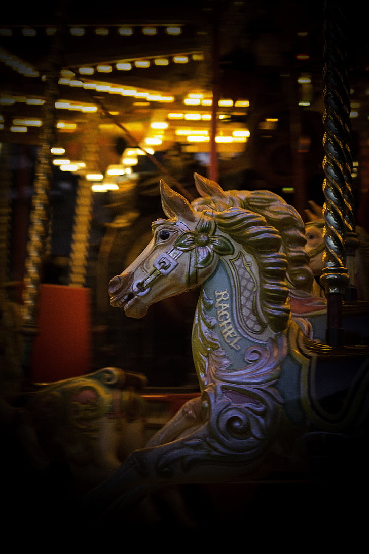Carrousel, cheval, juste, Carnaval, amusement, Ride, Vintage