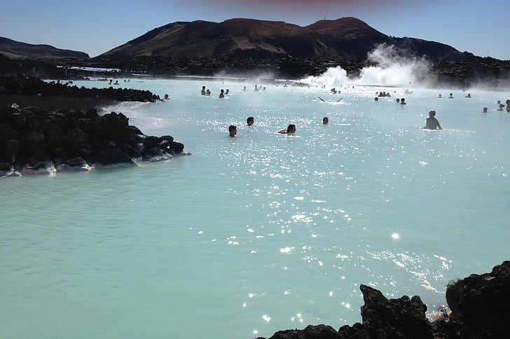 Islande, lagon bleu, eau, sources d’eau chaude, nature, paysage, eau naturelle