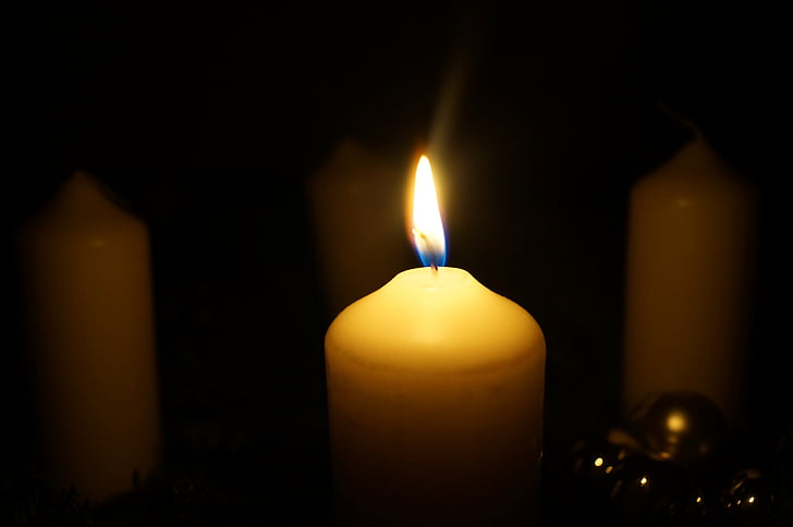 Adventný veniec, Advent, sviečka, Prvá sviečka, svetlo, Vianoce, jedným