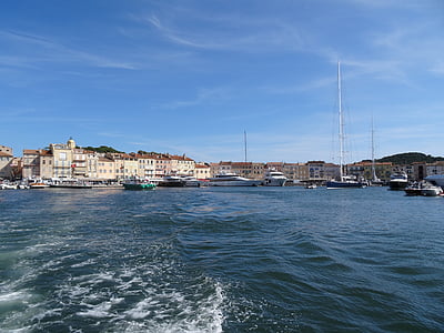 jachtok, tenger, kikötő, Saint Tropez-ban, nyaralás, nyári, táj