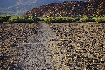 ห่างออกไป, เส้นทาง, ทราย, ทะเลทราย, ลาวา, การไหลของลาวา, หินบะซอลต์
