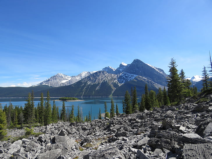 bovenste kananaskis lake, Rocky mountains, Alberta, Canada, Lake, Bergen, Kananaskis
