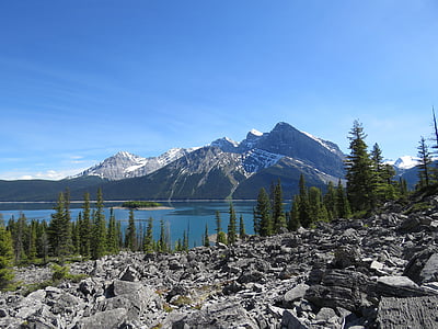 Lago superior kananaskis, Montanhas Rochosas, Alberta, Canadá, Lago, montanhas, Kananaskis