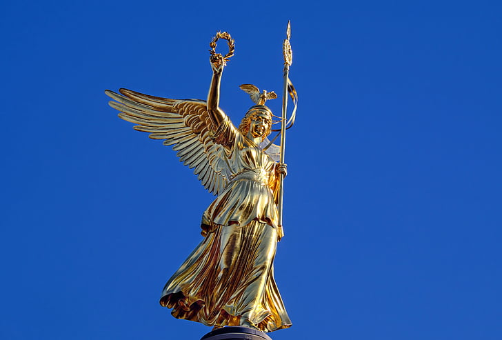Siegessäule, Berlynas, orientyras, Nors auksas, statula, angelas, Viktorijos laikų