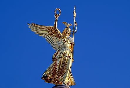 Siegessäule, Berlin, vartegn, guld andet, statue, Angel, victorianske