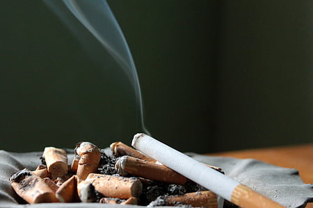 cigarette, ashtray, ash, smoking, tilt, cigarette butts, stub