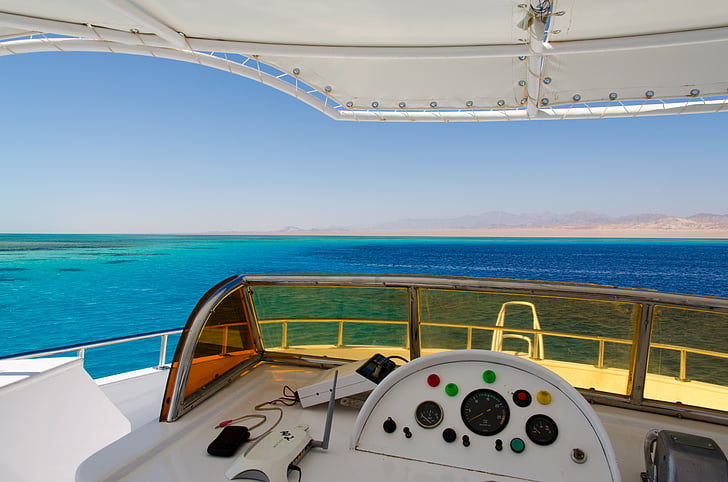 Egipte, Mar Roig, Mar, iot, l'horitzó sobre l'aigua, transport, blau